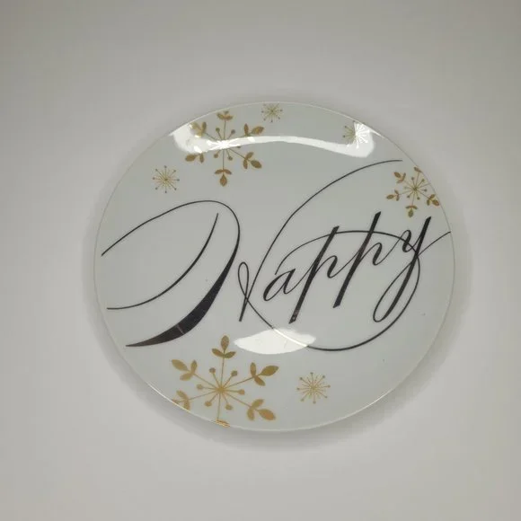 Pier 1 Imports Holiday Season Appetizer Plates Set of 4 Christmas Wish 6" Dinner - Picture 6 of 11
